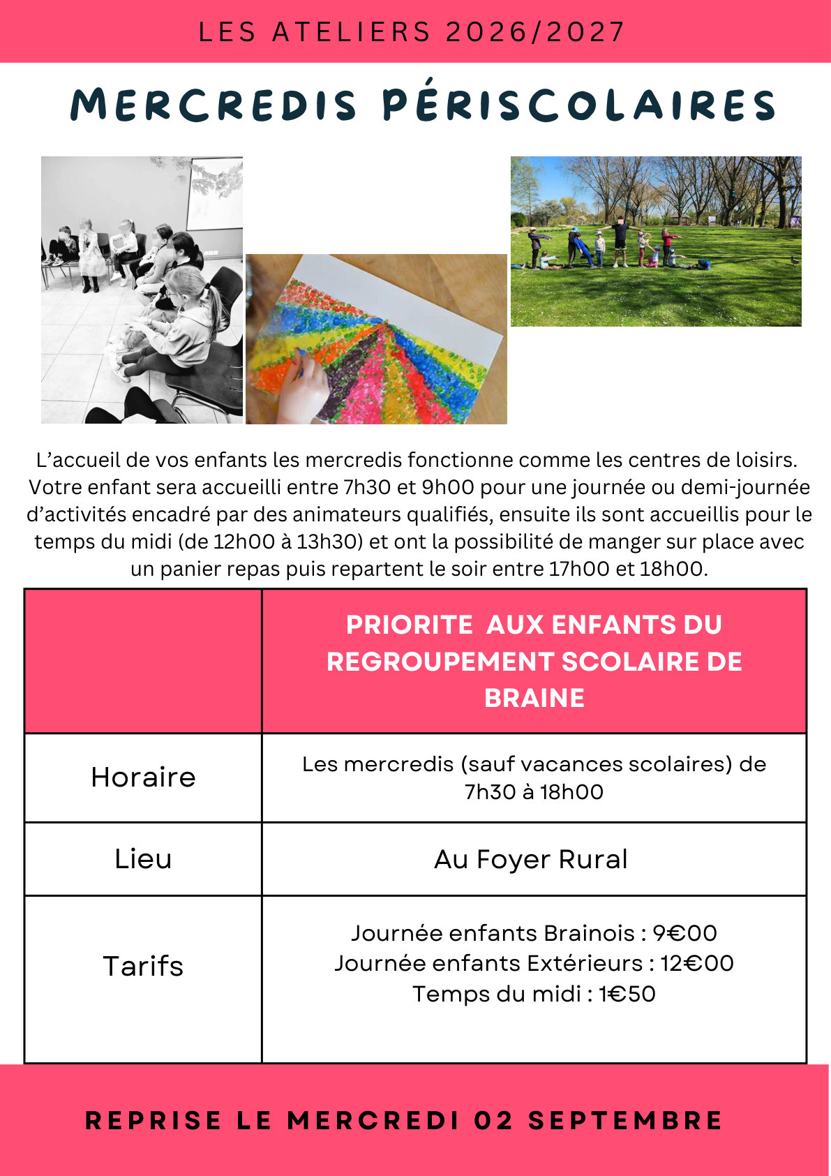 Mercredis périscolaires — Foyer Rural de Braine