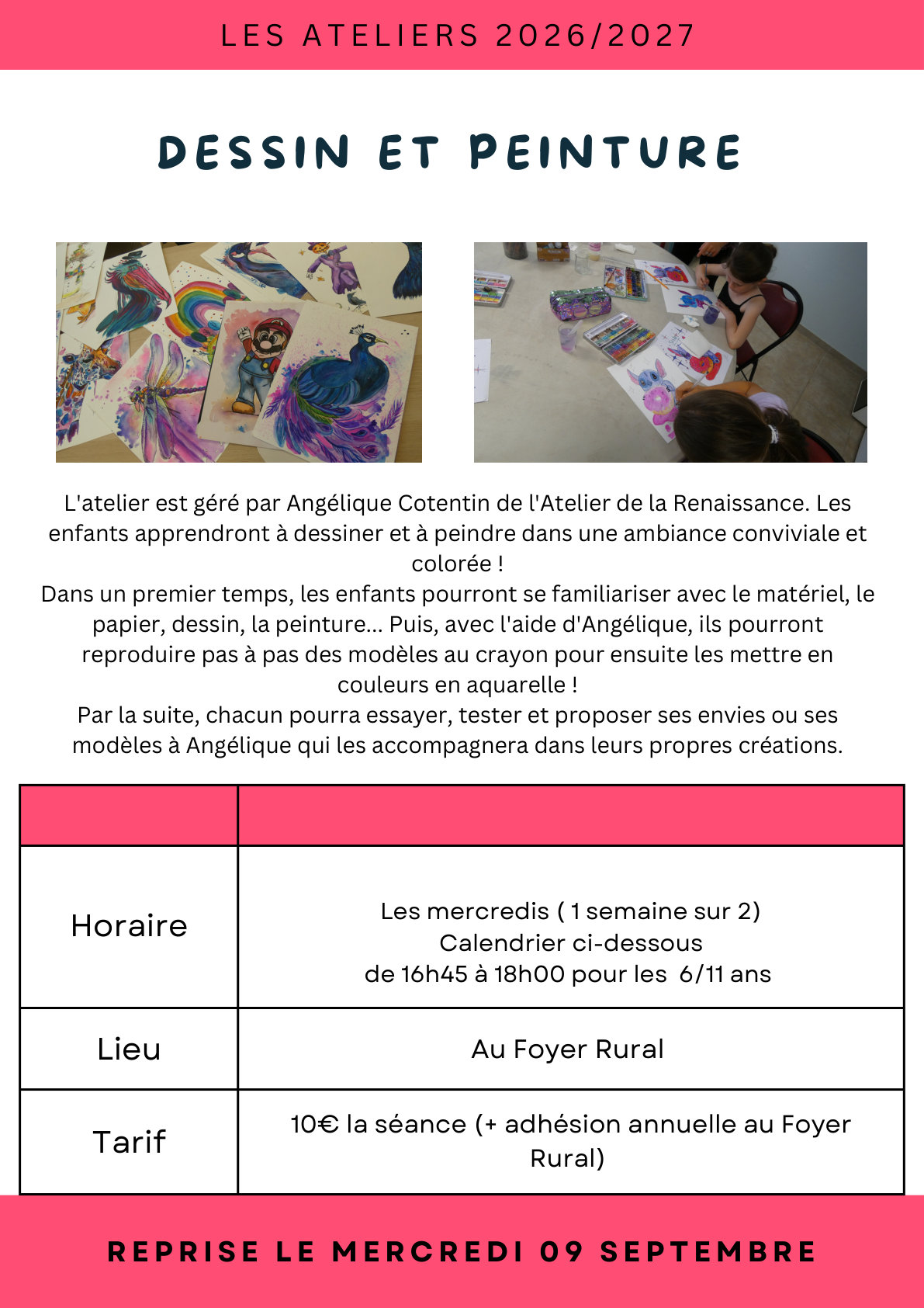 Dessin et Peinture (enfants) — Foyer Rural de Braine