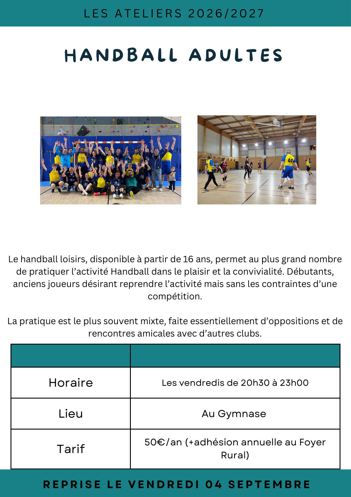 Handball adultes — Foyer Rural de Braine