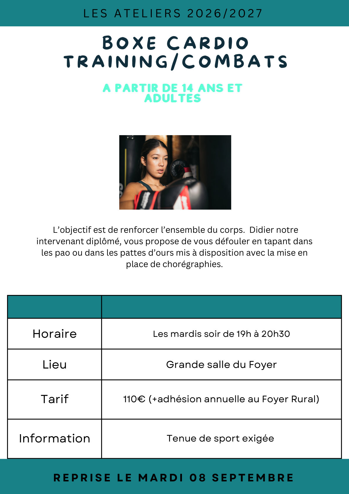 Boxe cardio training / combats — Foyer Rural de Braine