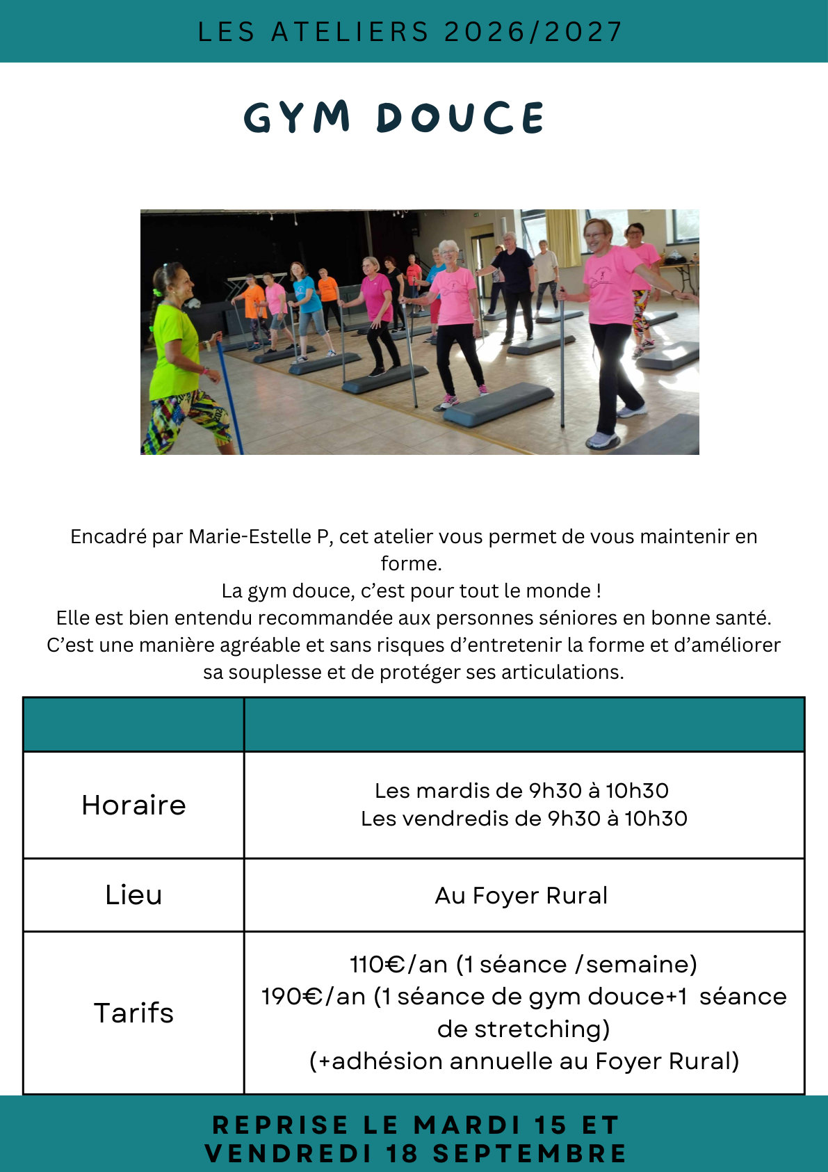 Gym douce — Foyer Rural de Braine