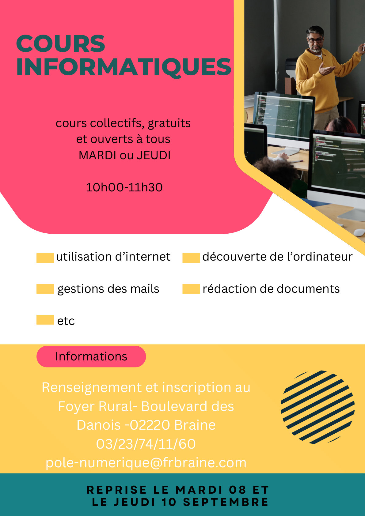 Cours informatiques — Foyer Rural de Braine